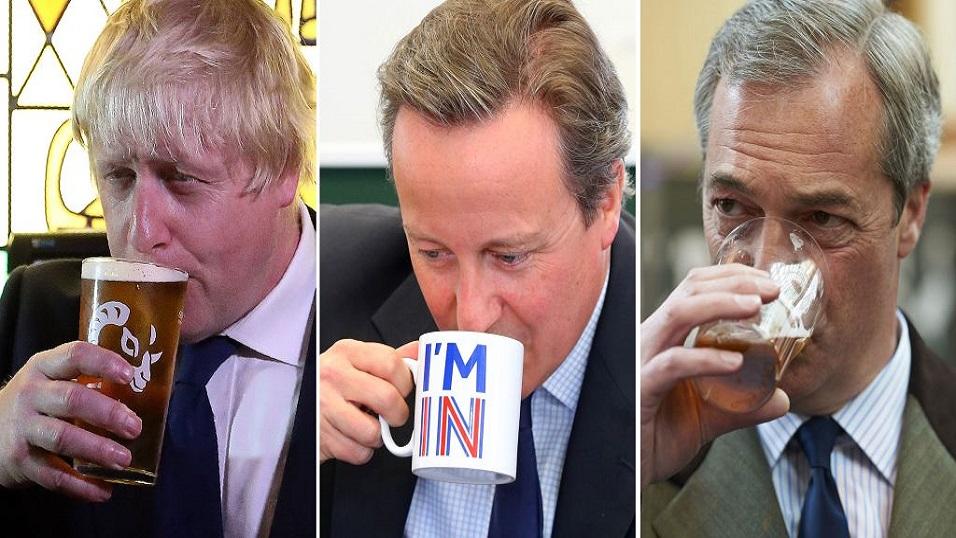 Boris Johnson, David Cameron and Nigel Farage
